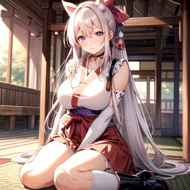 White Long Hair, 暖かいスタイル, PonytailAIポルノ