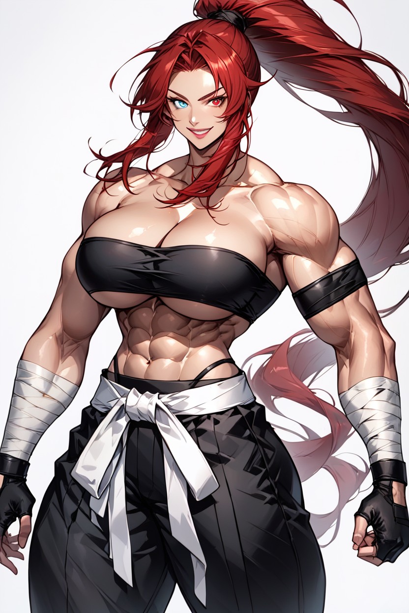 Low Pants, Muscular Neck, Overly Long Hair Reaching The Ground AI Porn