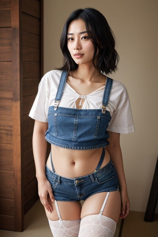 Japonais, Bas De Nylon, Short En JeanPorno IA