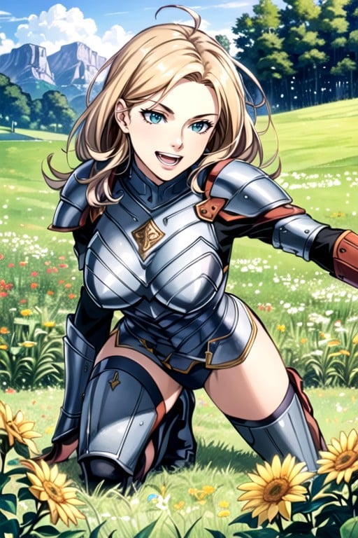 Armor, Meadow, Comic AI Porn