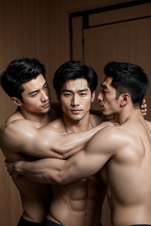 Handsome Korean Man And Fight Each Other, 20대, TalAI 포르노