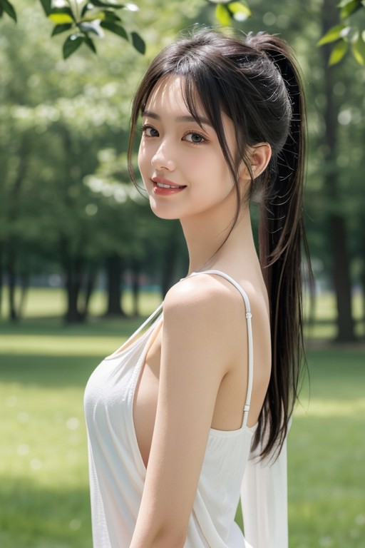 Bangs, Japanese, Seins De CôtéPorno IA