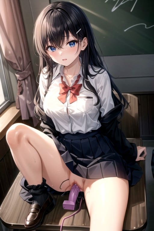 School Uniform, Medium Breast, Black Hair AI Porn