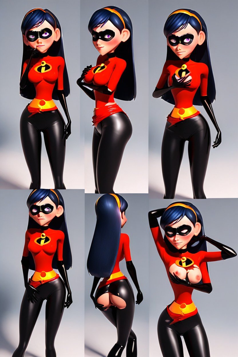 Violet Parr Wearing Torn Superhero Suit, Violet Parr, 圓潤AI黃片