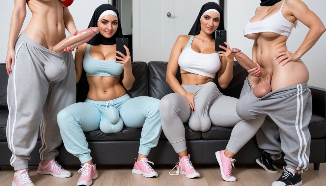 Masturbation, Waist Hourglass Figure, Baggy Pants Shemale AI Porn