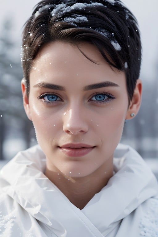 Dawn, Pixie Cut, Blue Eyes AI Porn