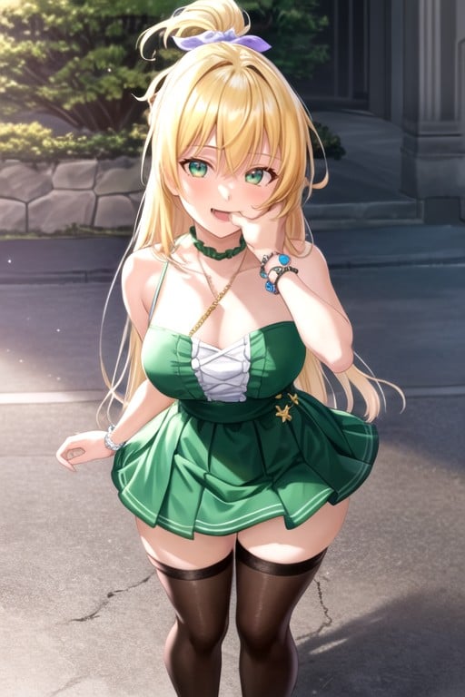 Leafa (sword Art Online), Thumb In Mouth, Bottom Up (upskirt) AI Porn