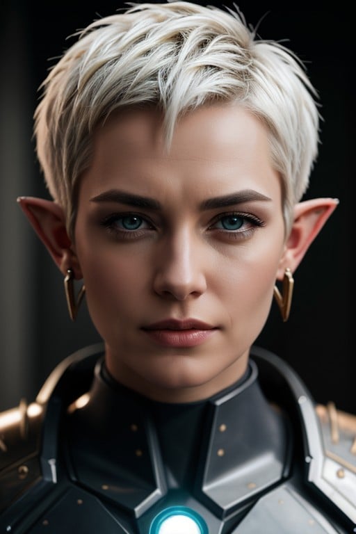 Armor, Elf Ears, Neon AI Porn