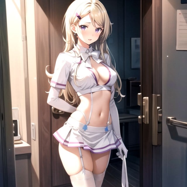 Sfw, White Big Size Clothes White Hair Urine Purple Right Eyes Japanese White Nurse Outfit White Skirtthin Body White Latex Long Arms Gloves White Stoking White Elbow Gloves Garter Belt Operating Room Little Body Orgasmpeeinghandjobponytailhair Big Ribbon, Ace Trainer (pokemon) Hentai AI Porn