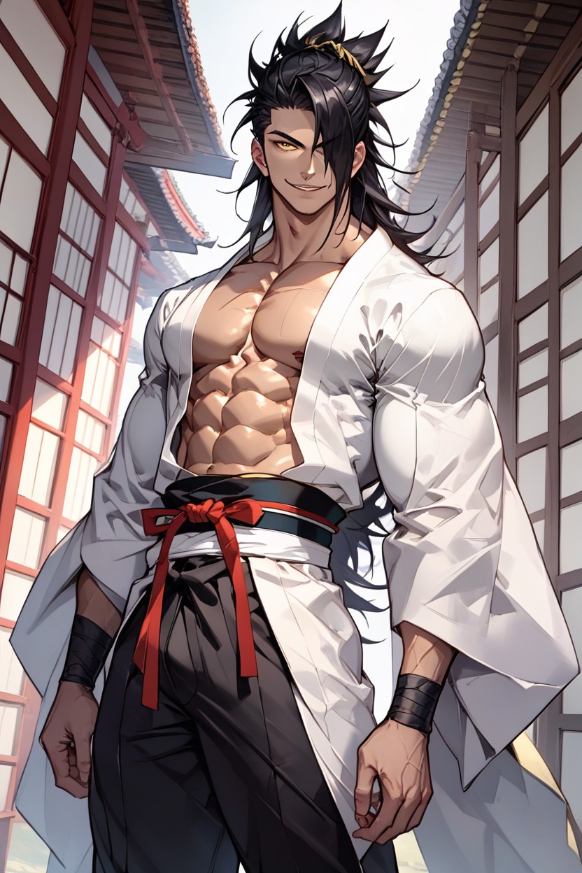 Form Fitting Clothes, Black Pants, Hadanugi Dousa Asian AI Porn