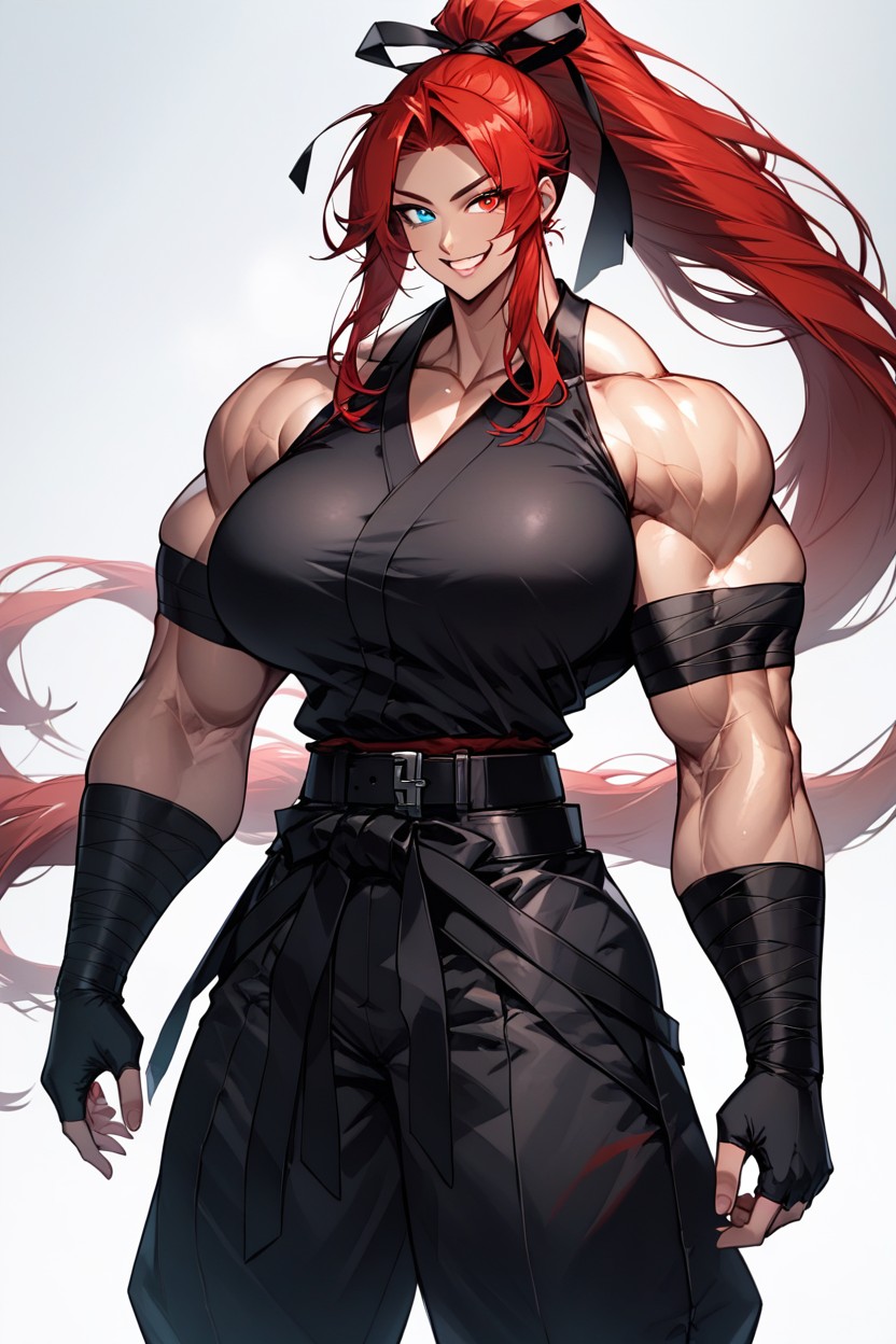 Completly White Background, Gigantic Forearms, Red Hair AI Porn