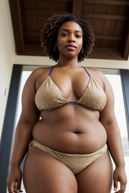 Bbw, Pele Africana Clara, De Baixo Para Cima Pornografia de IA