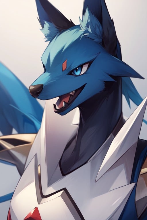 Lucario From Pokemon, Simple Background, SmilePorno AI