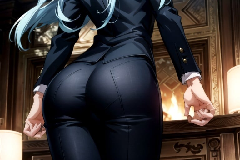 Suit Pants, 1 Personne, Cheveux BleusPorno IA Hentai