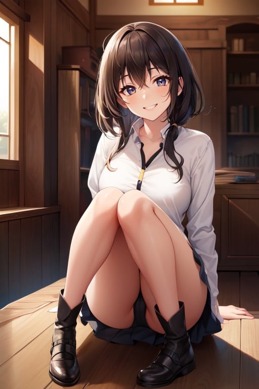 Magic School Campus, Megumin From Konosuba, Sitting Down AI Porn