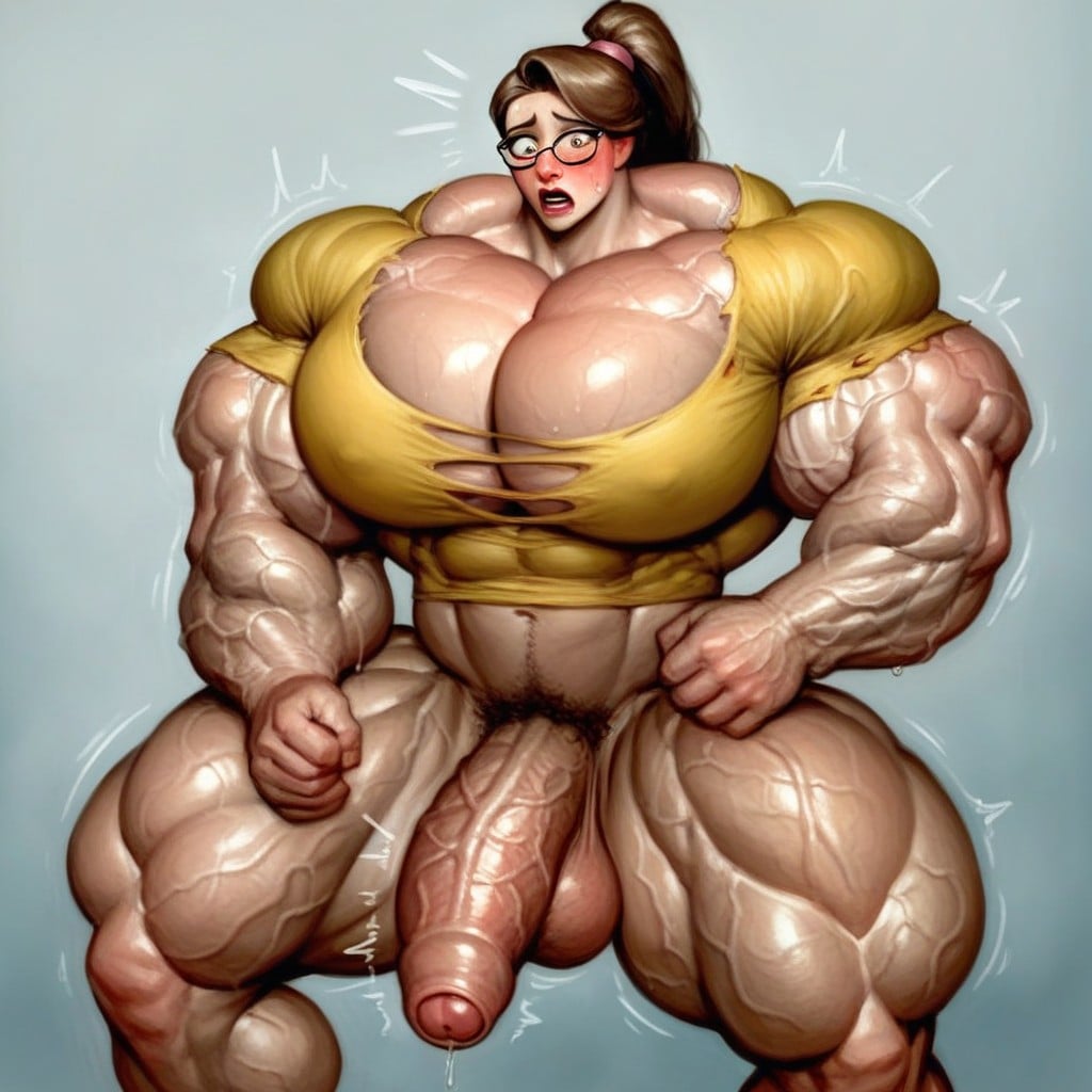 Muscle Growth Story, Bounce Lines, Yellow Tshirt Shemale AI Porn