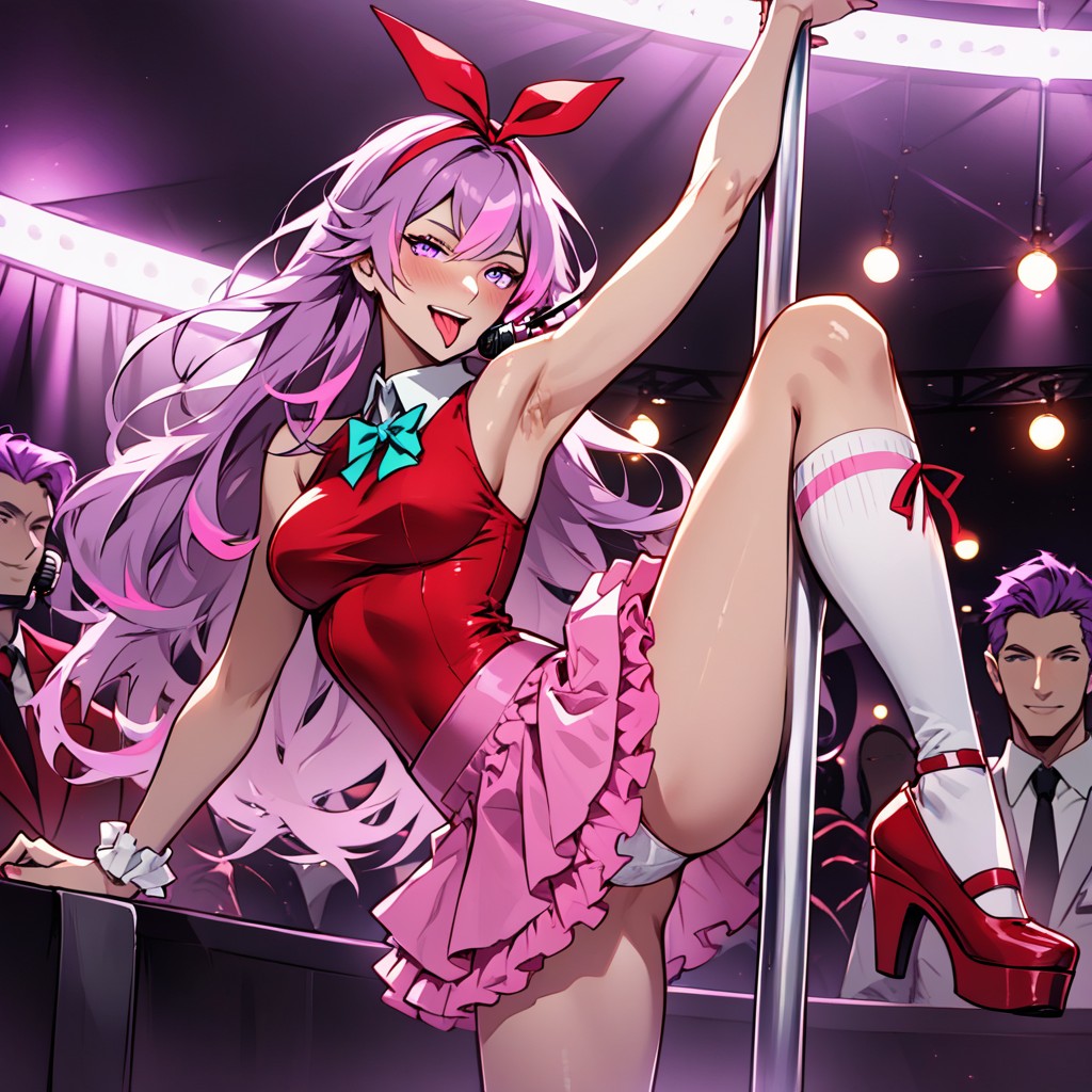 Strip Club, Red Ribbon, Microphone Hentai AI Porn