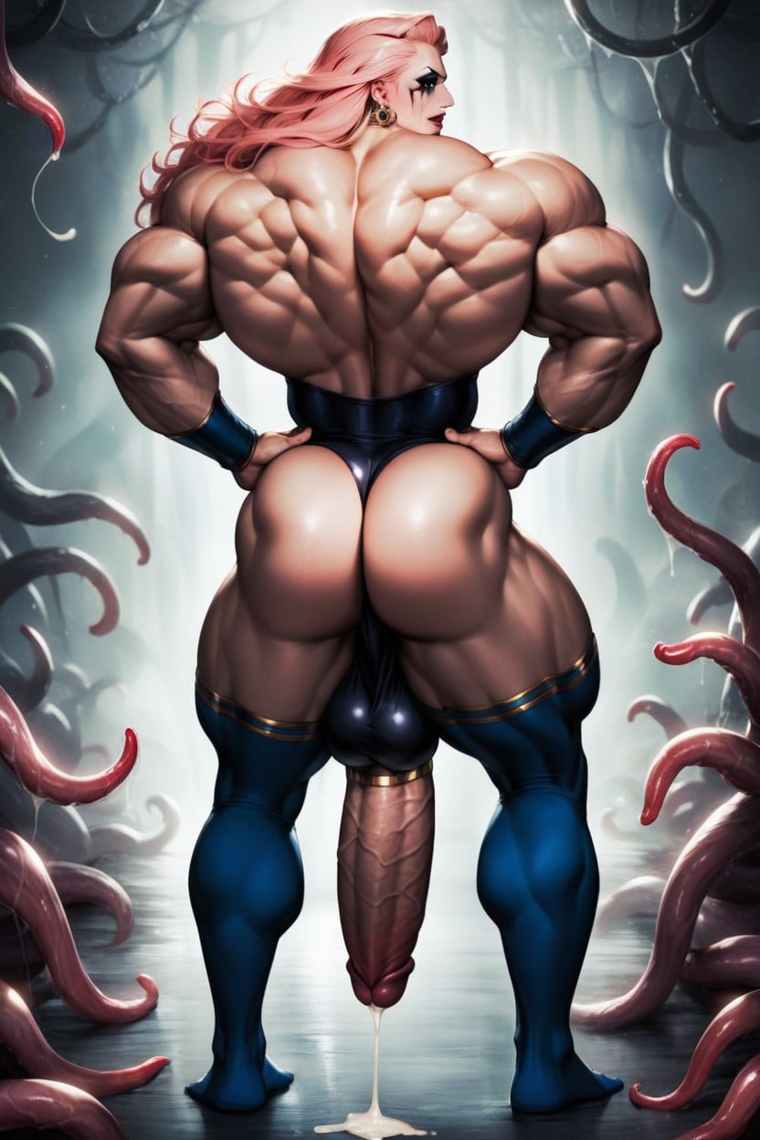 Party, Pink Hair, Muscular AI Gay Porn