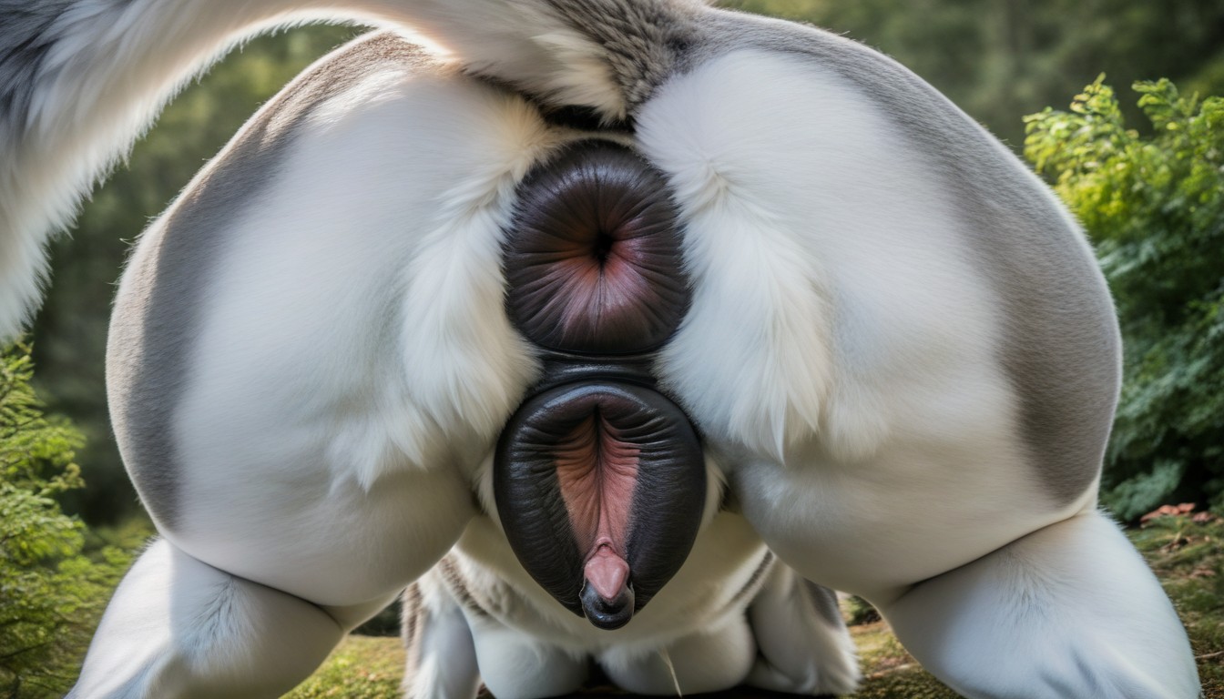 Dripping Pussy, Massive Canine Anus, Large Cartoon Eyes Furry AI Porn