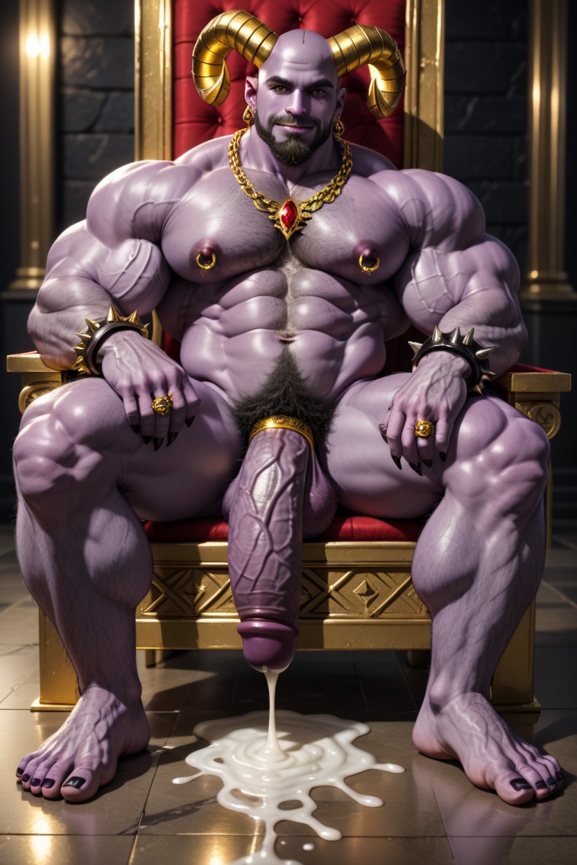 Huge Dick, Chest Hair, Demon Claws On Fingers AI Gay Porn