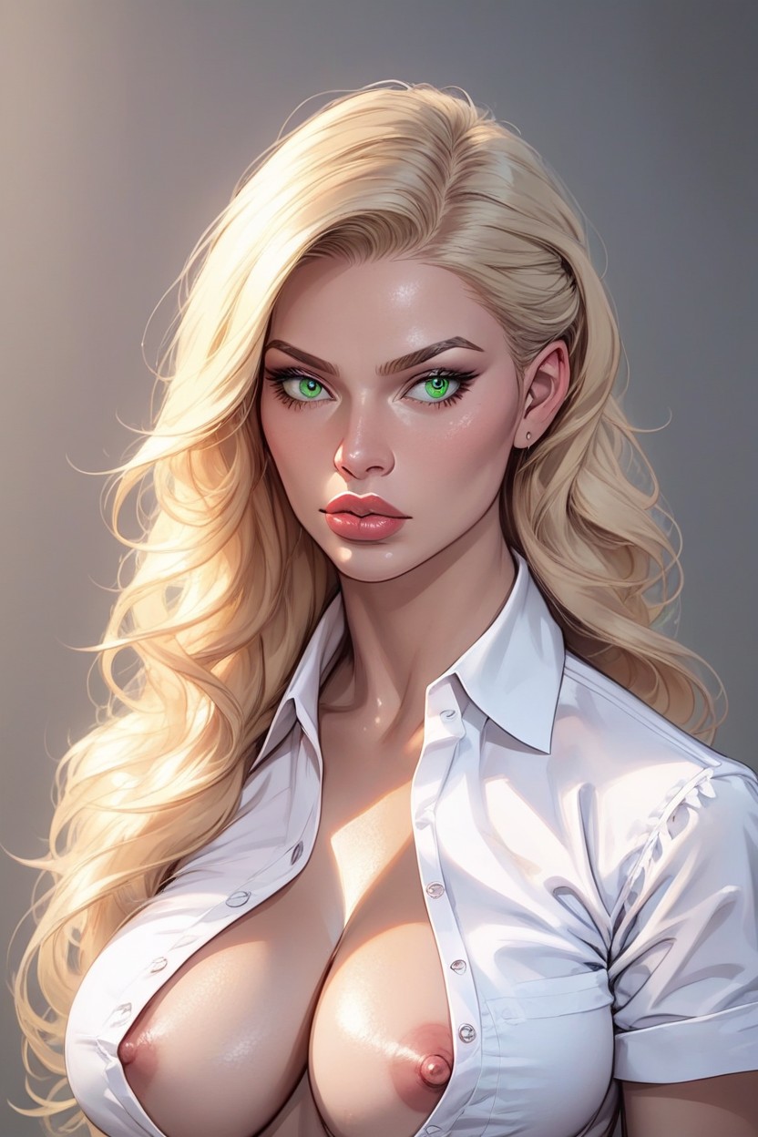 Blonde Hair, Tight Clothes Pink Nipples, Big Lips AI Gay Porn