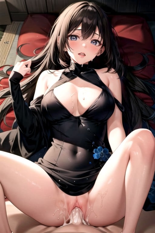 Silk Dress, Black Hair, Tokyo AI Porn