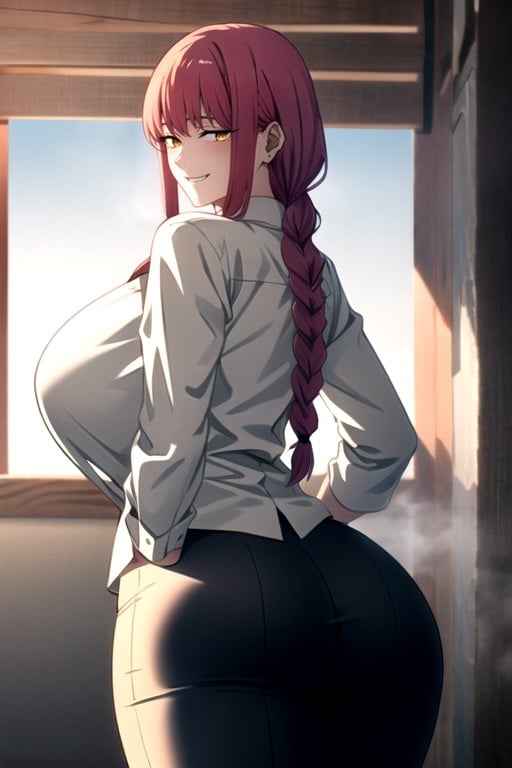 Makima (chainsaw Man), Thick Thighs, Pantalones De OficinaPorno AI Hentai