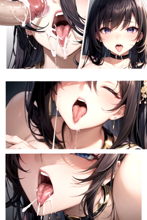 Collar Tag, Adorable Face, Cum On Breast Hentai AI Porn