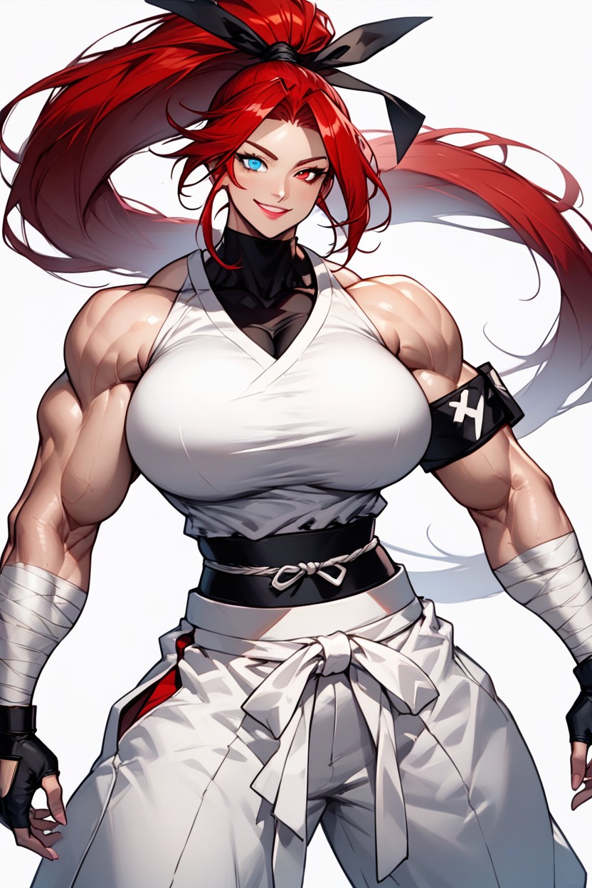 Red Hair, Large Hands, Black Fingerless Gloves Hentai AI Porn