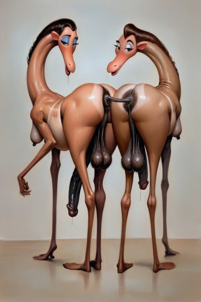 Bony Legs, Pot Belly, Gracile Bodies Shemale AI Porn