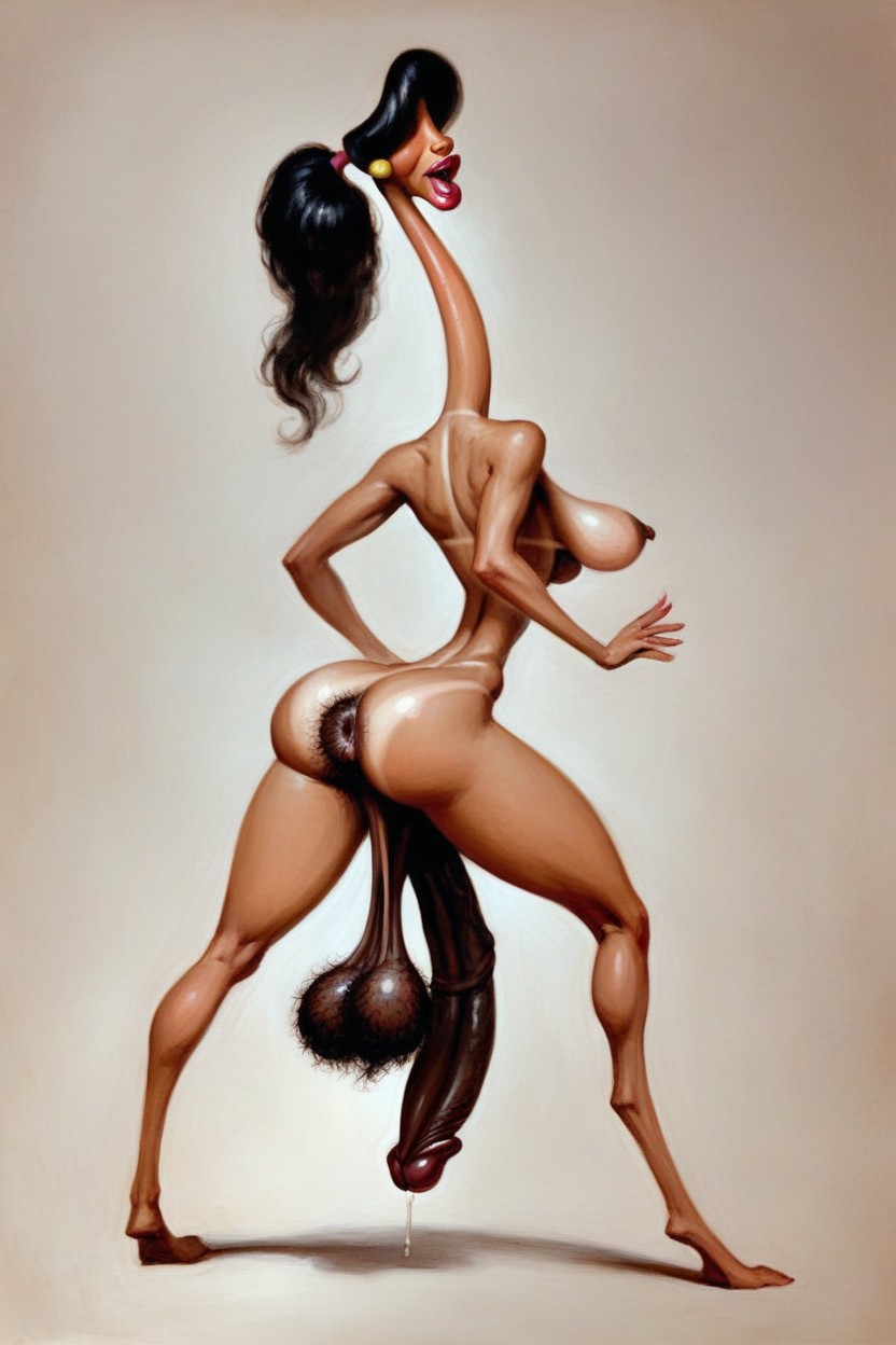 Double Penis, Penis That Hangs To The Floor, Huge Penis Shemale AI Porn