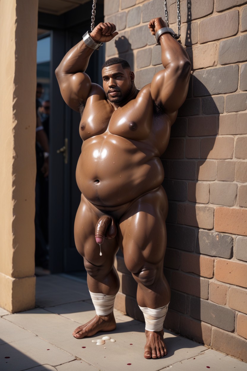 Bandages, Obese Furry Bear, Hands Bound AI Gay Porn