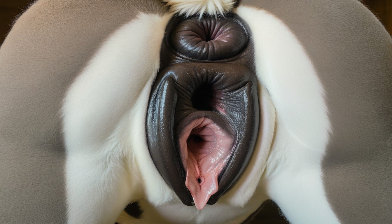 Dark-brown Pussy, Lit From Behind, Tail Anus Furry AI Porn
