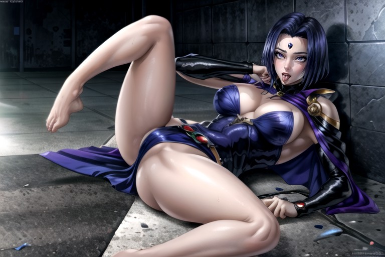 Allongé, Surréalisme, Raven (teen Titans)Porno IA