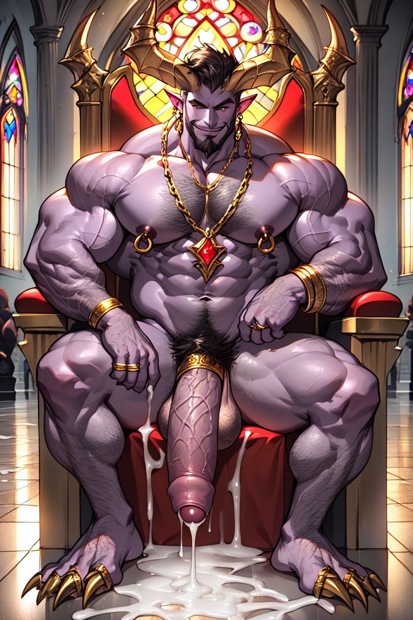 Beard, Veiny Cock, Muscular AI Gay Porn