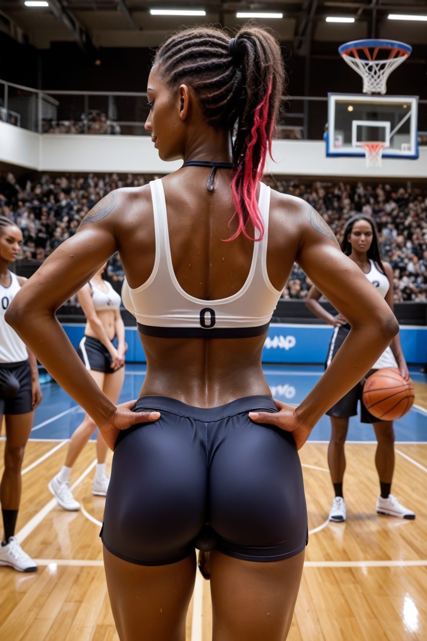 Basketball Team, Bulge In Shorts, Cleavage Shemale AI Porn