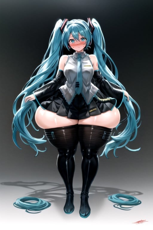 Extremadamente Pesado En La Parte Inferior, Avergonzada, Hatsune MikuPorno AI Hentai