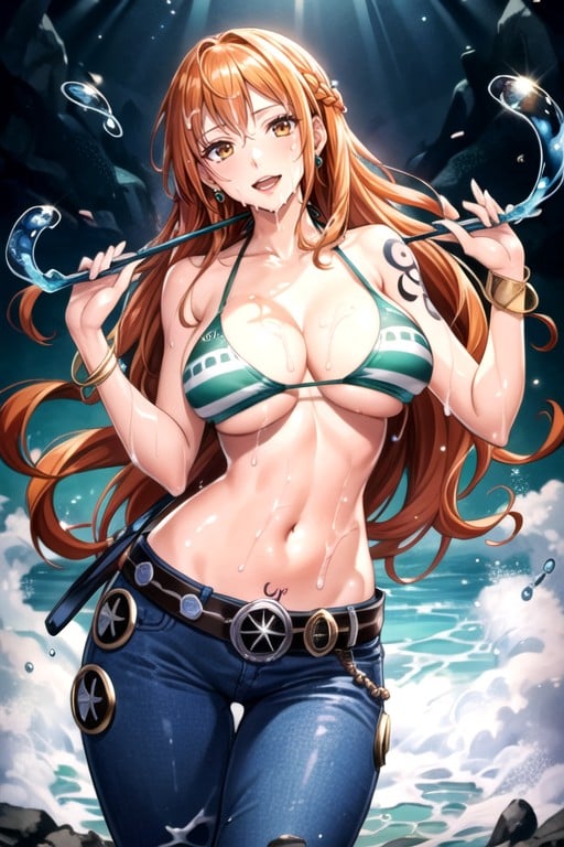 Posição De Gato, Nami (one Piece), Gozada Pornografia de IA