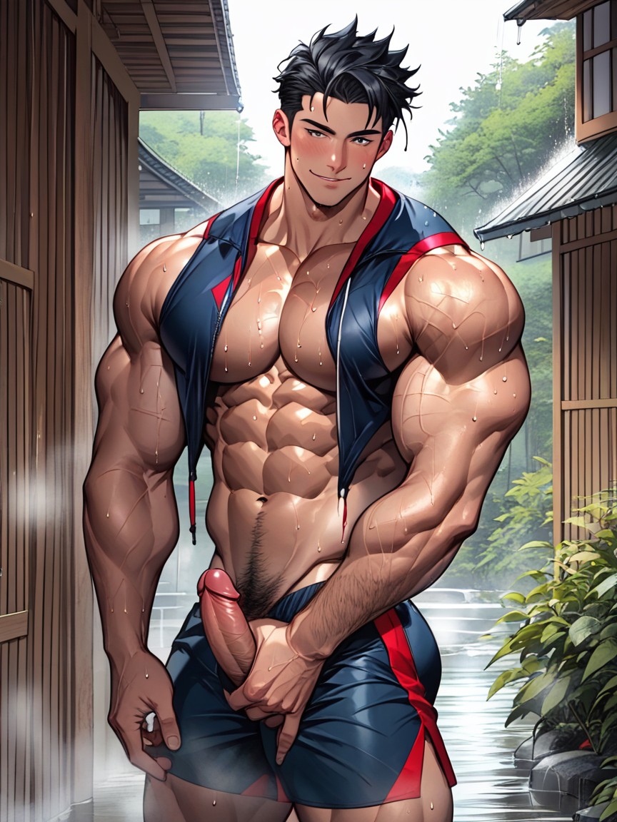 Japonés, Huge Quads, Ropa Rasgada Porno gay IA