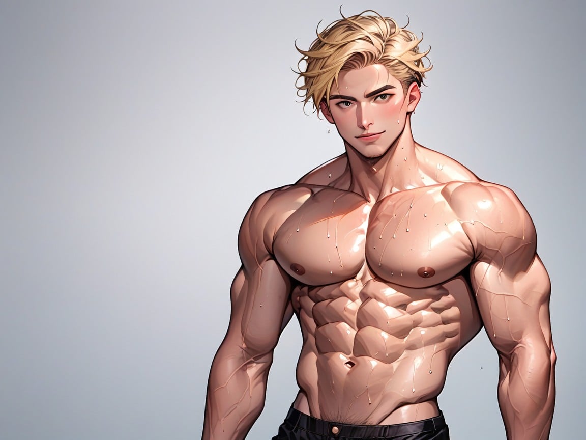 Korean, Looking At Viewer, Muscular AI Gay Porn