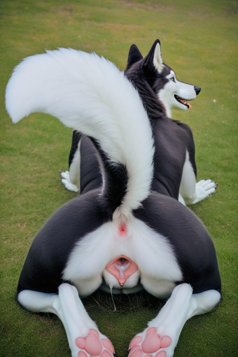 Hand Paws Have Usable Fingers, Real Photo Analogue, Athletic But Chubby Furry AI Porn