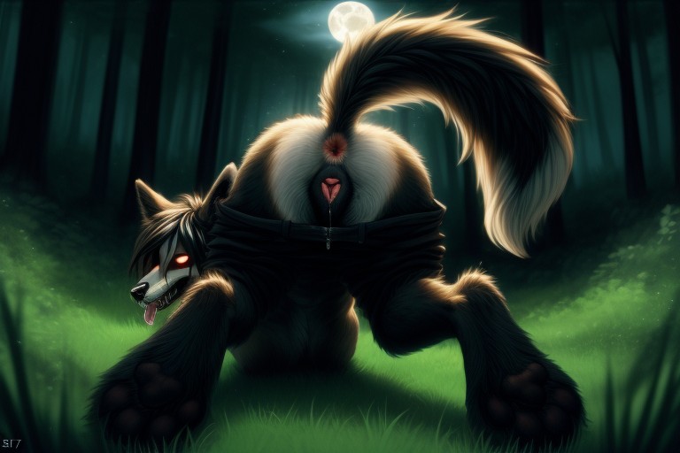 Furry Body, Woods, Rounded Ass Furry AI Porn