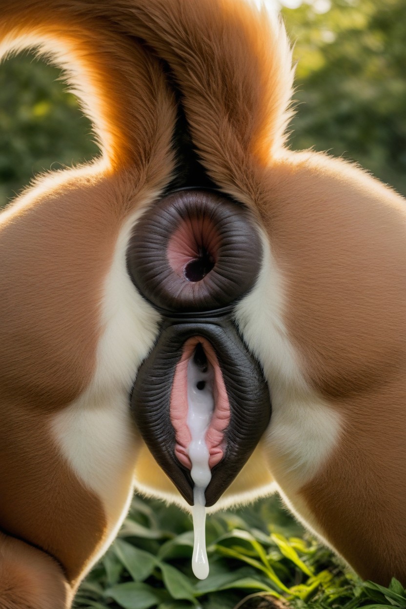 Wide Pussy, Massively Enlarged Genitals, Side View Furry AI Porn
