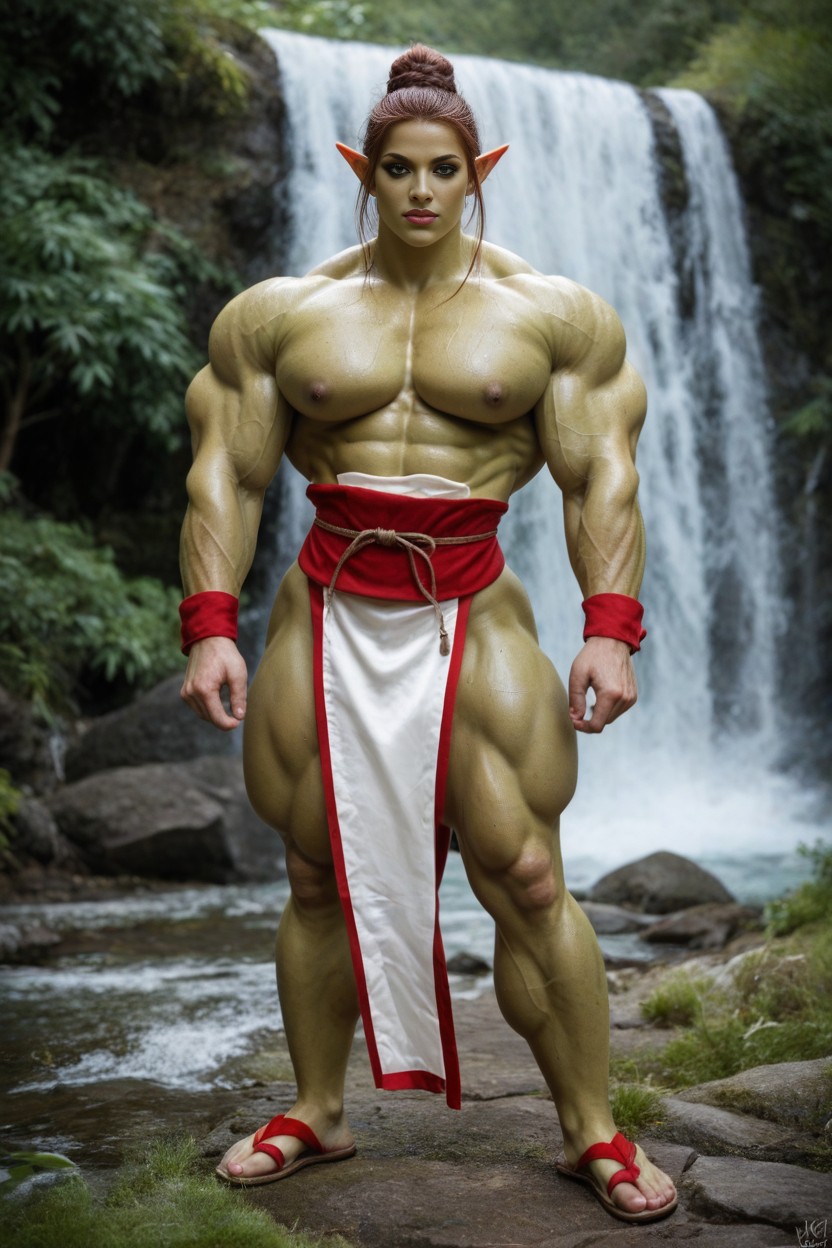 Green Skin, Goblin, Muscular AI Porn