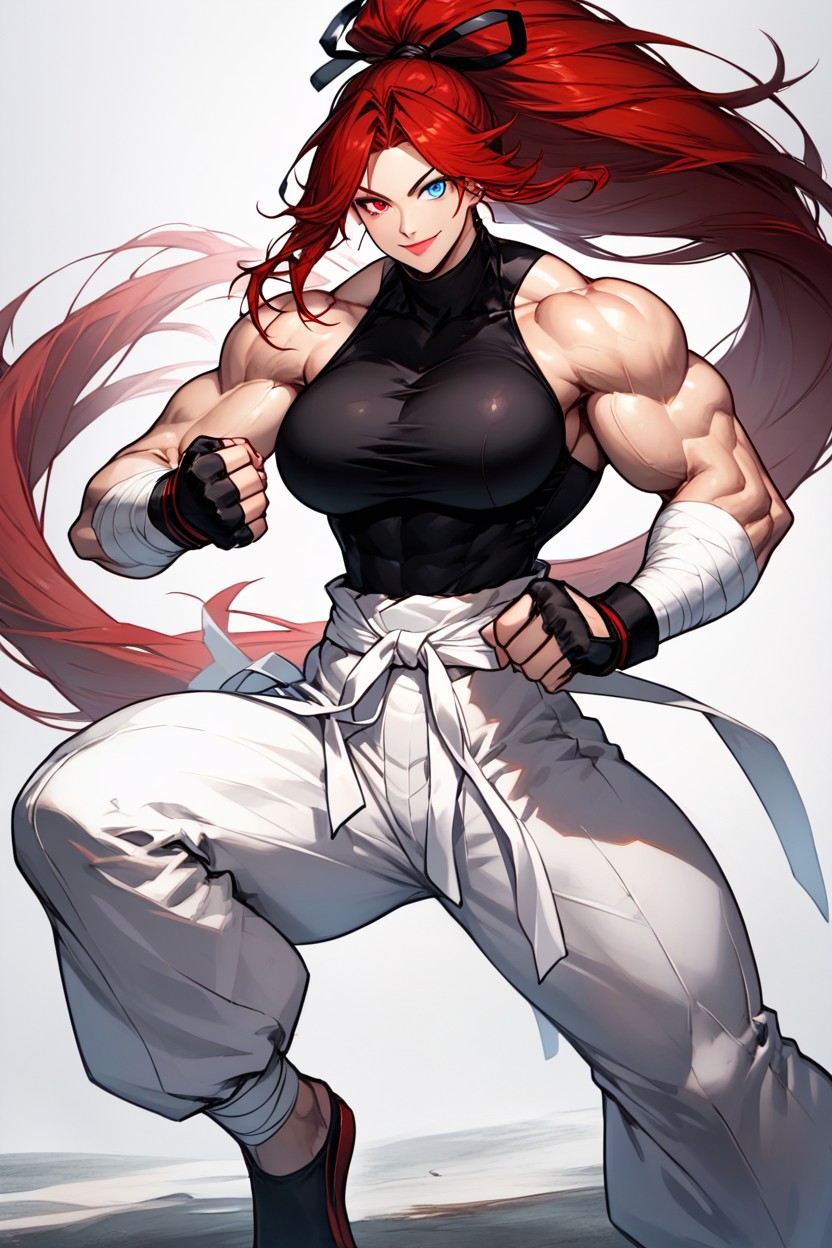 Gigantic Arms, Extremly Muscular, Heterochromia Hentai AI Porn