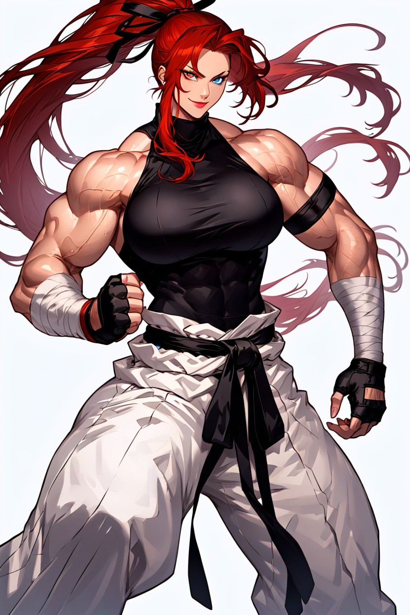 Pink Lips, Bandaged Arms, Form Fitting Clothes Hentai AI Porn