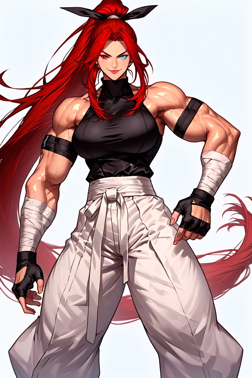 Black Armbands, Muscular, Front View Hentai AI Porn