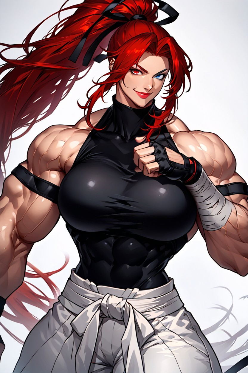 Completly White Background, Extremly Muscular, White Pants Hentai AI Porn