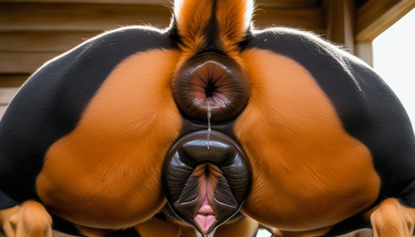 Looking Over Shoulder, Dirty, Dripping Pussy Furry AI Porn