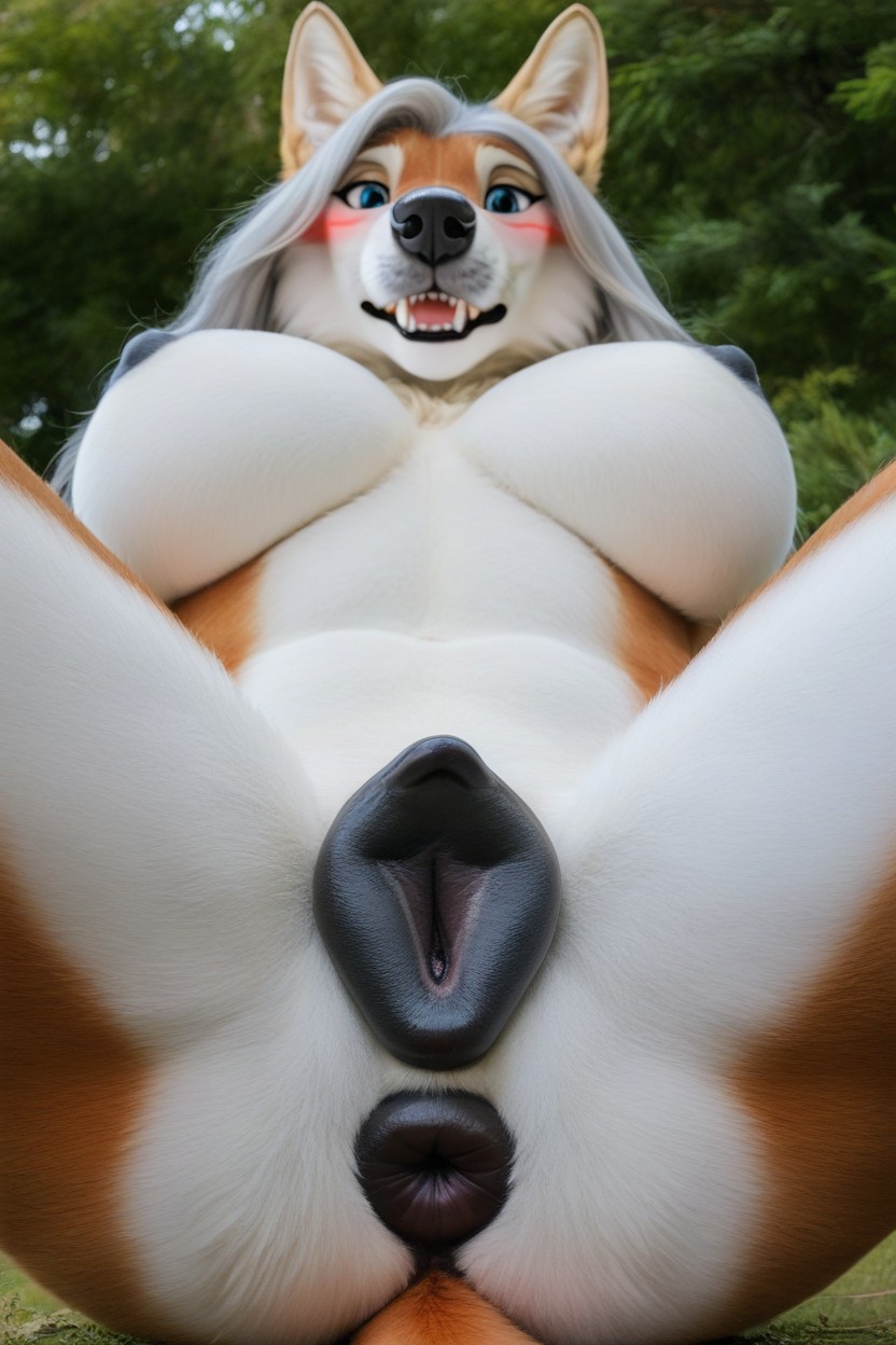 Cute, Tail Anus, Gray Hair Furry AI Porn